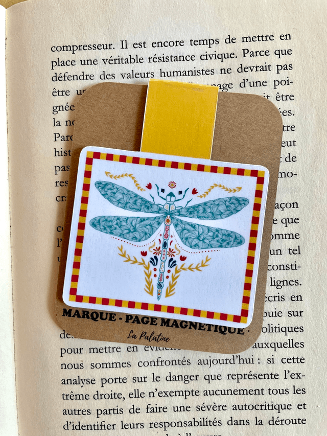 Marque-page magnétique libellule