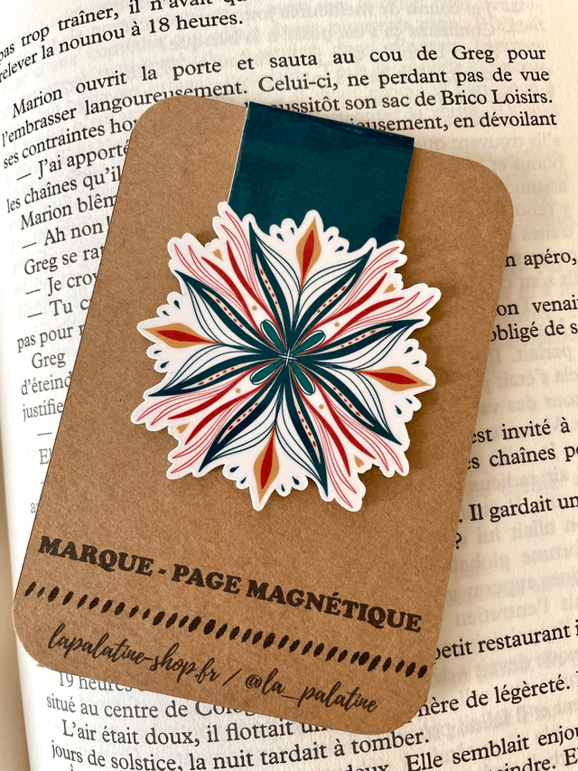 Marque-page magnétique fleur d'hiver