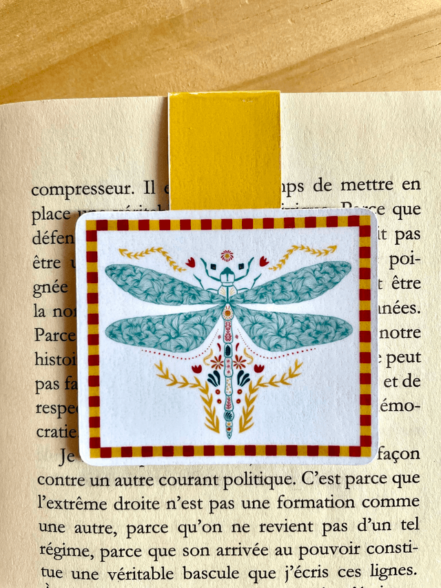 Marque-page magnétique libellule