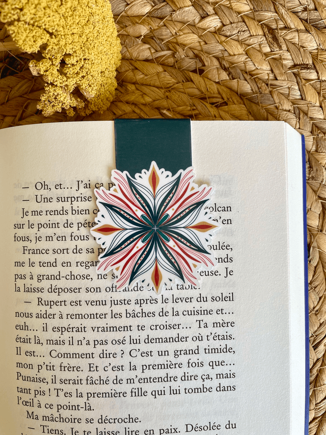 Marque-page magnétique fleur d'hiver