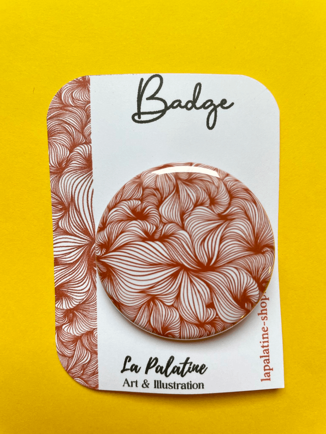 Badge dentelle brique