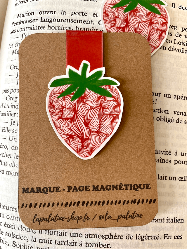Marque-page magnétique fraise