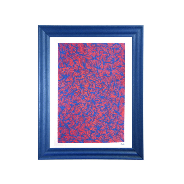 Motif bleu et rouge