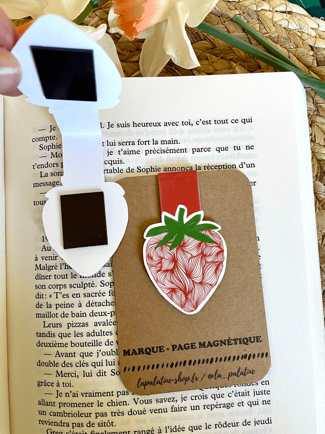Marque-page magnétique fraise