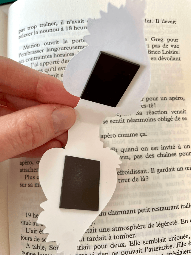 Marque-page magnétique coeur lune