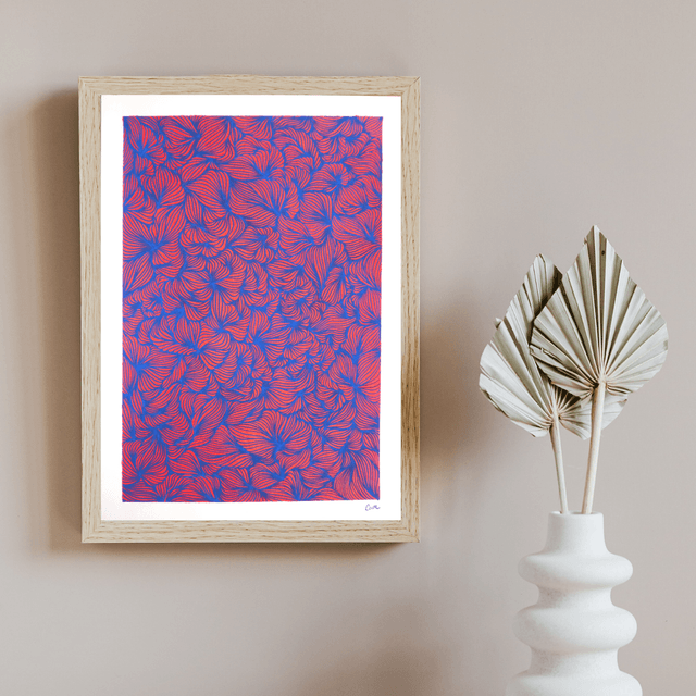 Motif bleu et rouge